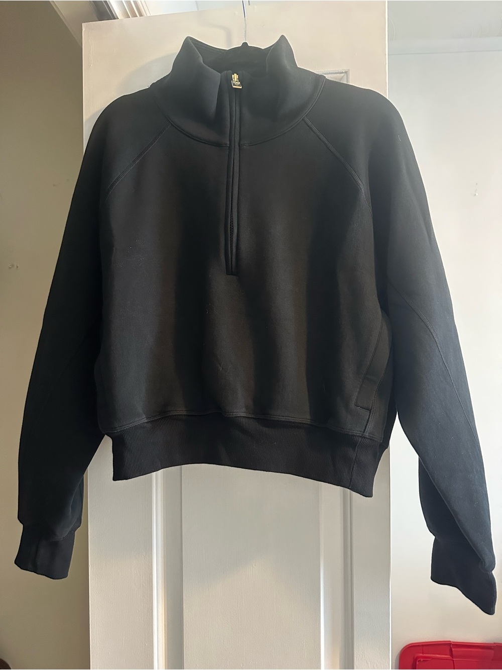 Aritzia Golden Black Half-Zip Pullover Sweater